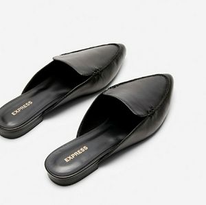 Express Black Pointed-toe Slide Loafer Mules